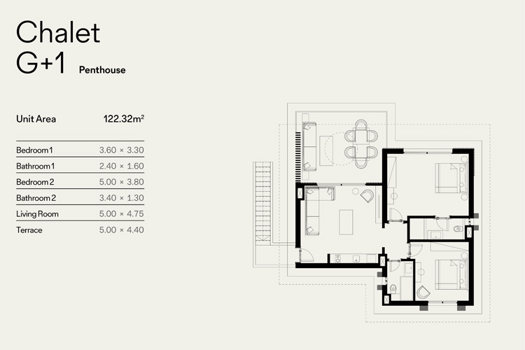 For sale 2 BR Penthouse with garden view - 8